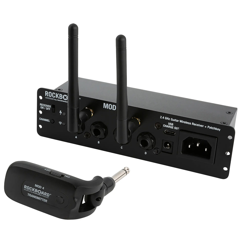 RockBoard MOD 4 & Transmitter – 2.4 GHz Guitar Wireless Receiver, Transmitter + TRS Patchbay