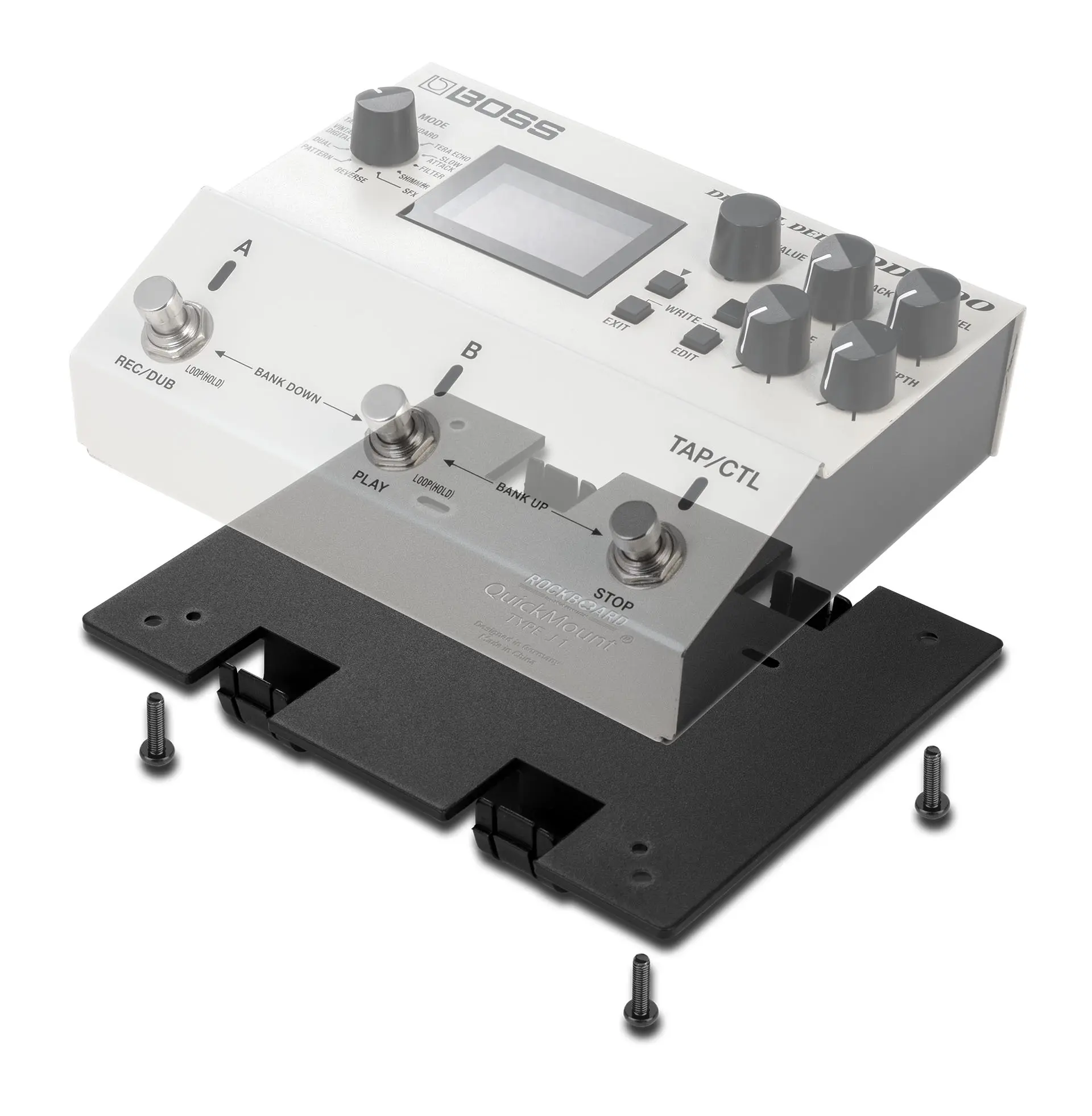 RockBoard QuickMount Type J1- Pedal Mounting Plate for BOSS DD-500,STRYMON BigSky,etc